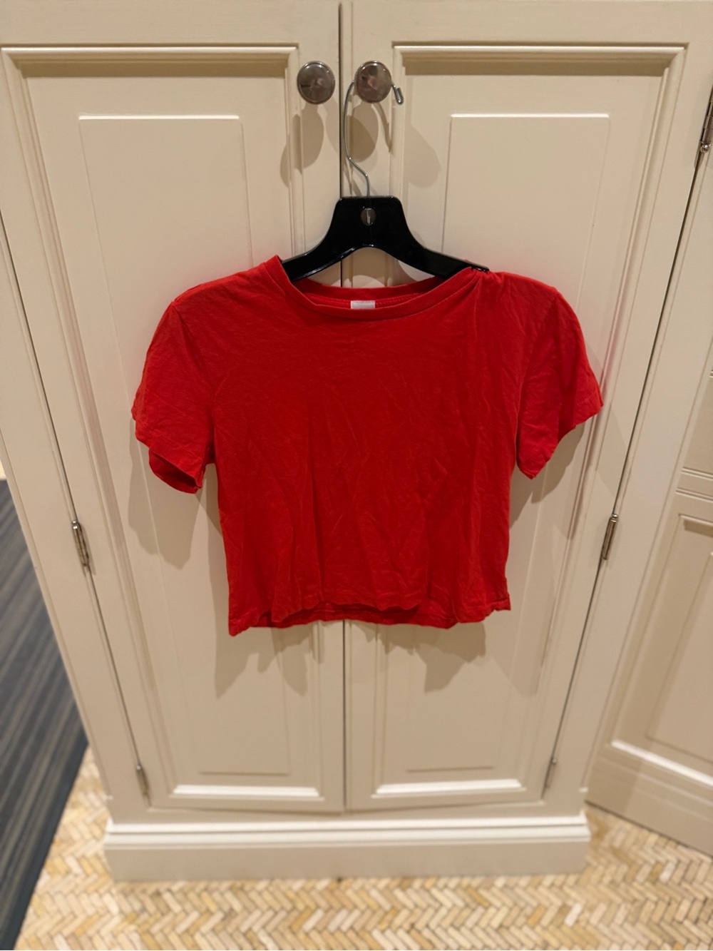 Re/Done Red Cropped Tee